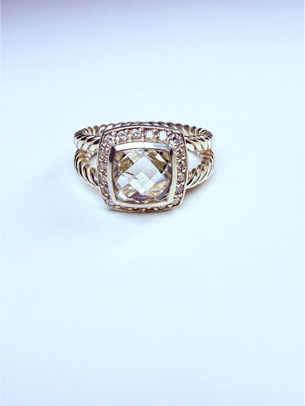 David Yurman Petite Albion Prasiolite & Diamond Cable Ring $725
